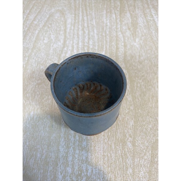 5 Vintage Pottery Coffee Cups / Mugs Unique Design with Wine Glass Style Base - Picture 9 of 16